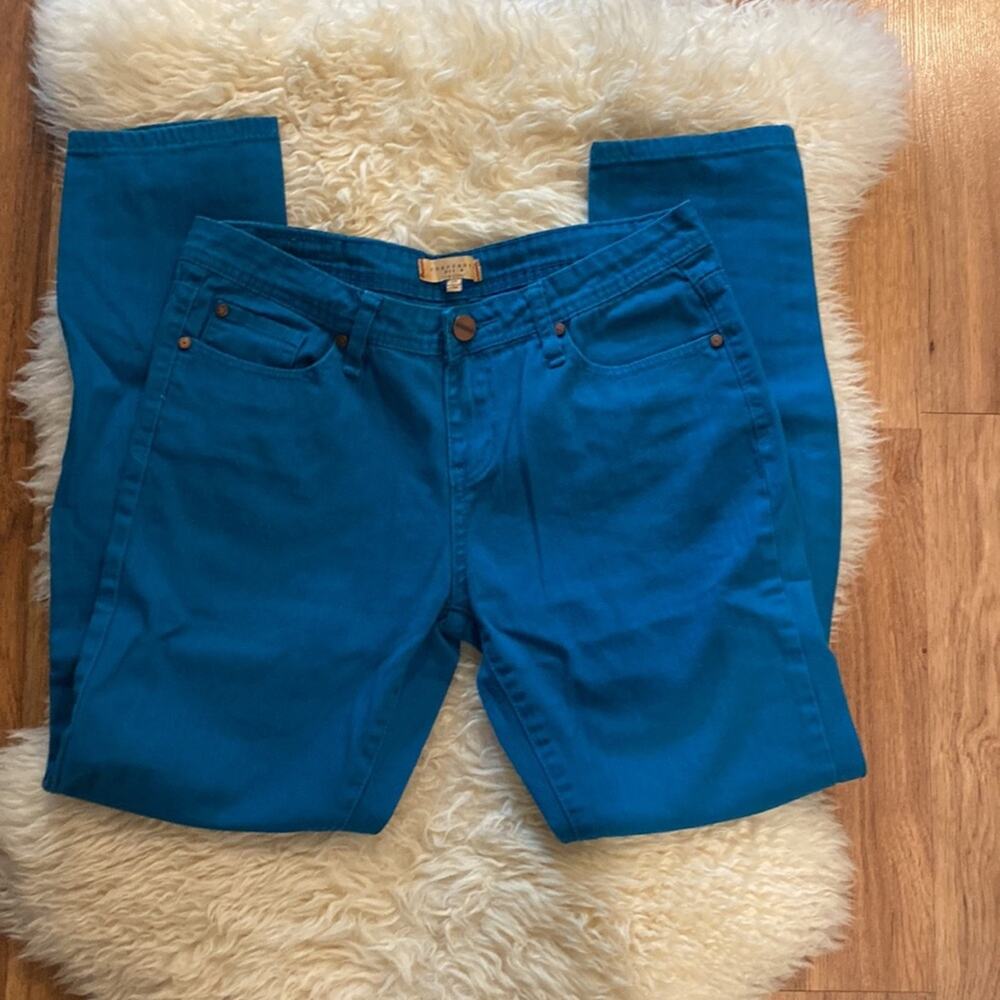 Sanctuary Turquoise Women’s Mid-rise Skinny Jeans EUC Sz 29 Cotton
